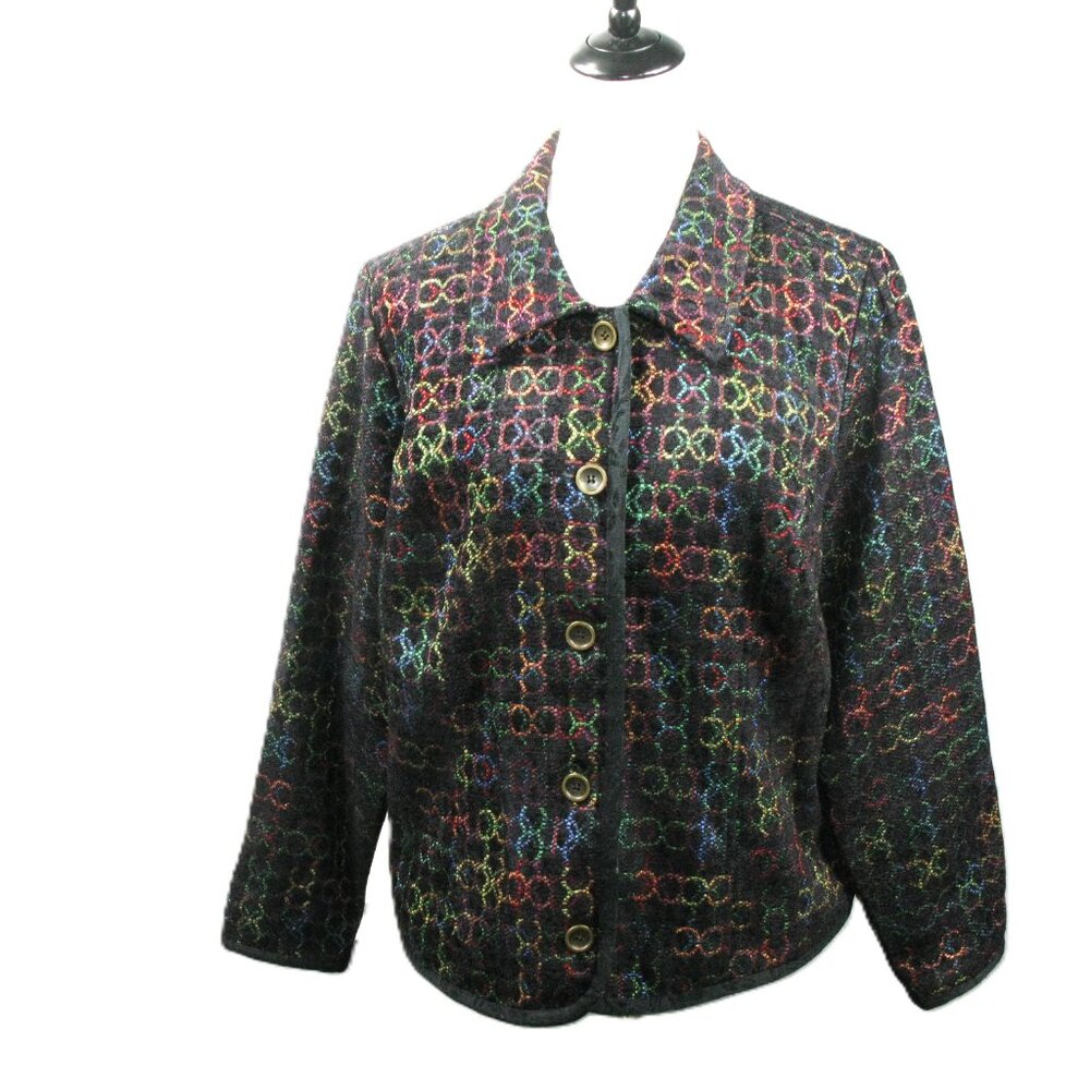 C.J. Banks Colorful Patterned Button Front Blazer… - image 4